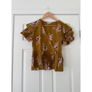 Madewell 100% Cotton Classic Corsage Tiered Sleeve Top size 6